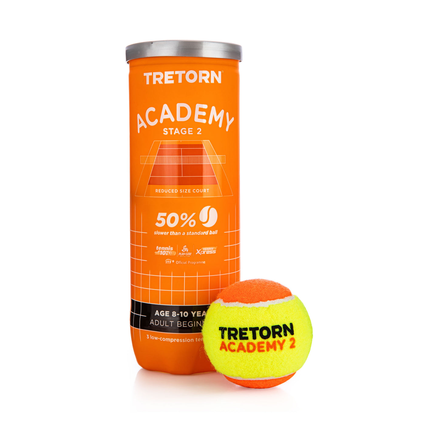 כדור טניס רך טרטורן כתום 50% (3 יח') Tretorn 2
