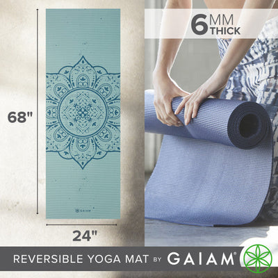 מזרן יוגה פרימיום 6 מ"מ דו צדדי REVERSIBLE PRINTED YOGA MAT