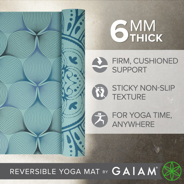 מזרן יוגה פרימיום 6 מ"מ דו צדדי REVERSIBLE PRINTED YOGA MAT