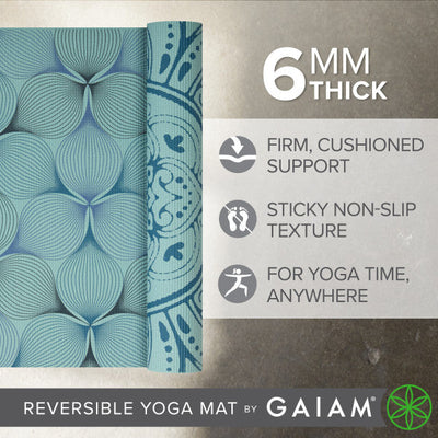מזרן יוגה פרימיום 6 מ"מ דו צדדי REVERSIBLE PRINTED YOGA MAT