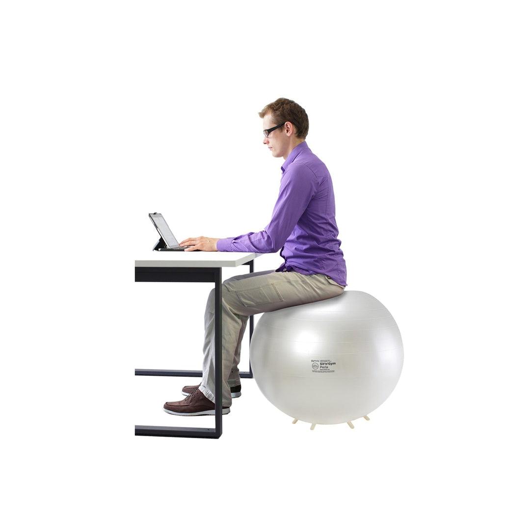 כדור פיזיו/כסא לבן 65 ס"מ Sit' N' Gym Perla-®GYMNIC-בש גל - ציוד ספורט